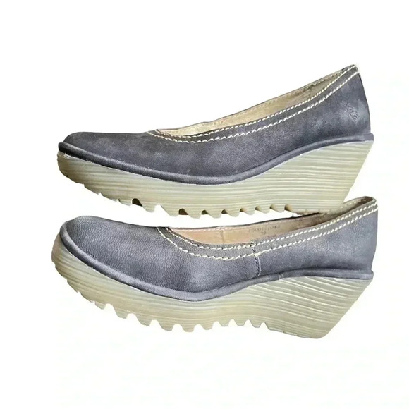 Fly London Women’s Black Suede Wedge Heel Shoes•Size 39 US 8-8.5• - Picture 9 of 10